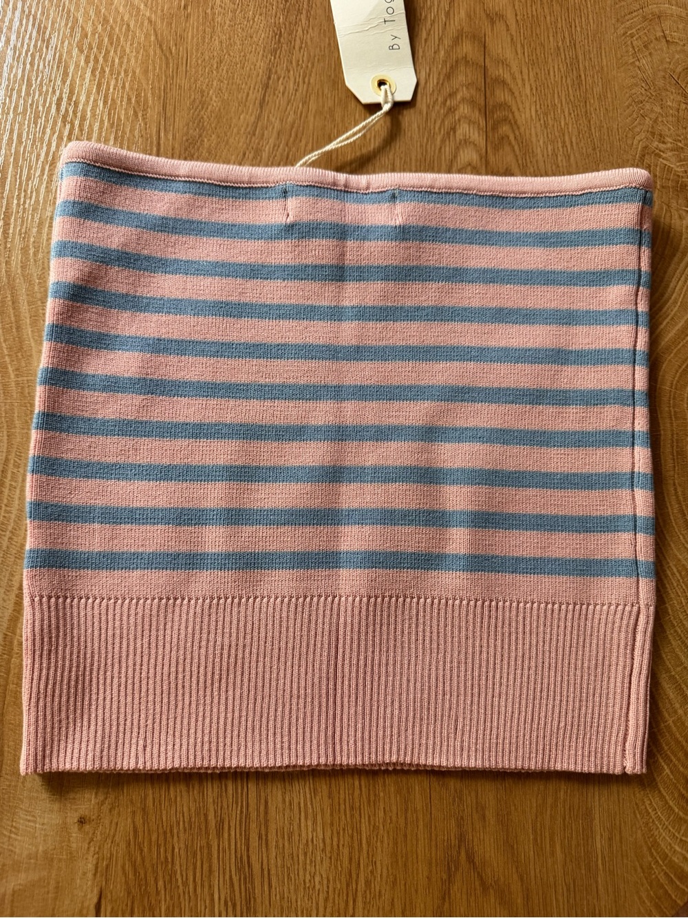 By Together Pink and Blue Striped Knit Tube Tank